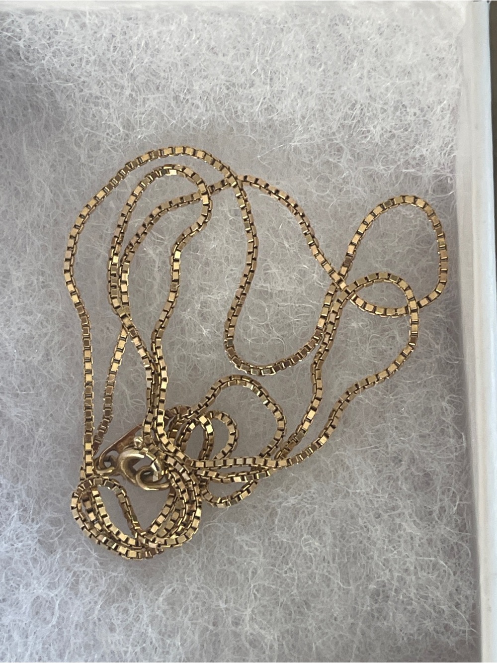 14K solid Box Chain Necklace 18” not hollow solid! - Picture 1 of 5